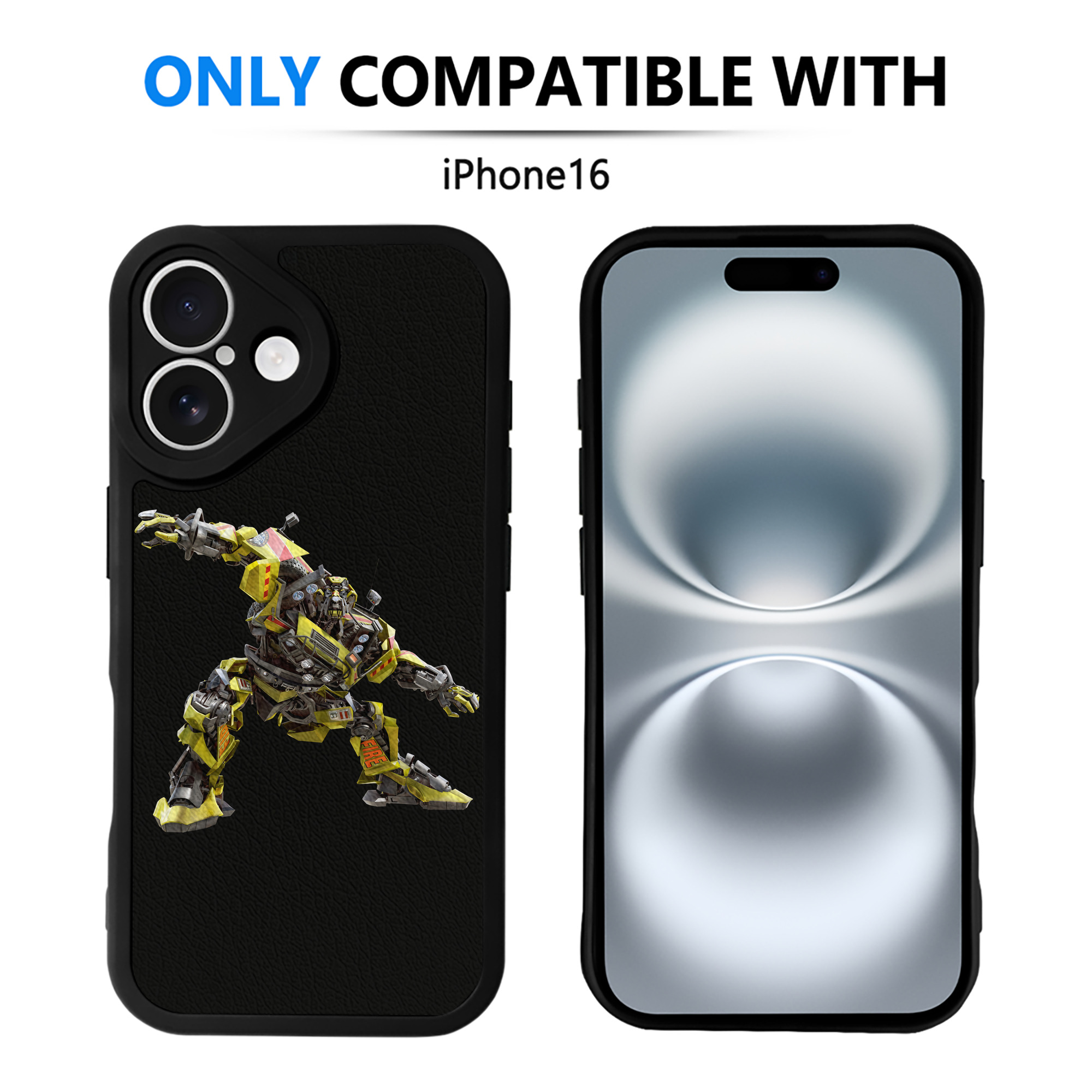 （画像用） Transformers トランスフォーマー 【iPhone 16シリーズ対応】シリコンスマホケース（レザー調） 材質：シリコン